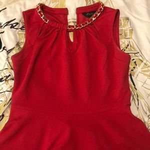Red Peplum Shirt
